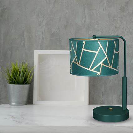 Candeeiro de mesa ZIGGY 1xE27/60W/230V verde/dourado