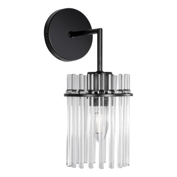 Candeeiro de parede 1xE27/60W/230V preto/transparente