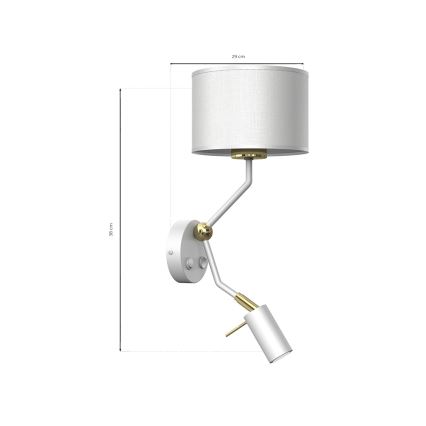Candeeiro de parede ALBION 1xE27/40W/230V + 1xGU10/MR11/7W