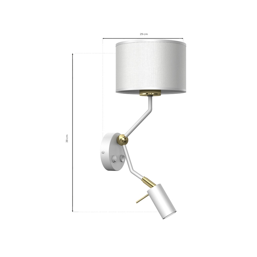 Candeeiro de parede ALBION 1xE27/40W/230V + 1xGU10/MR11/7W