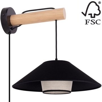 Candeeiro de parede AMIGO 1xE27/25W/230V carvalho – FSC certificado