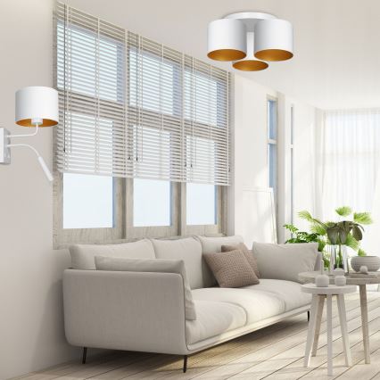 Candeeiro de parede ARDEN 1xE27/60W+1xG9/8W/230V branco/dourado