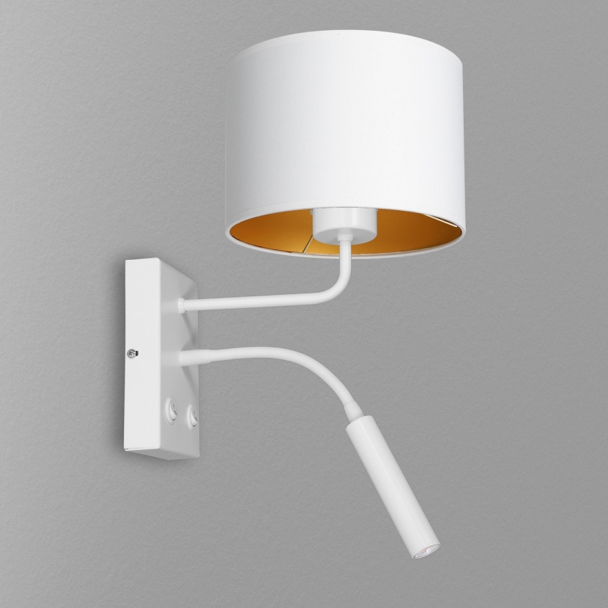 Candeeiro de parede ARDEN 1xE27/60W+1xG9/8W/230V branco/dourado