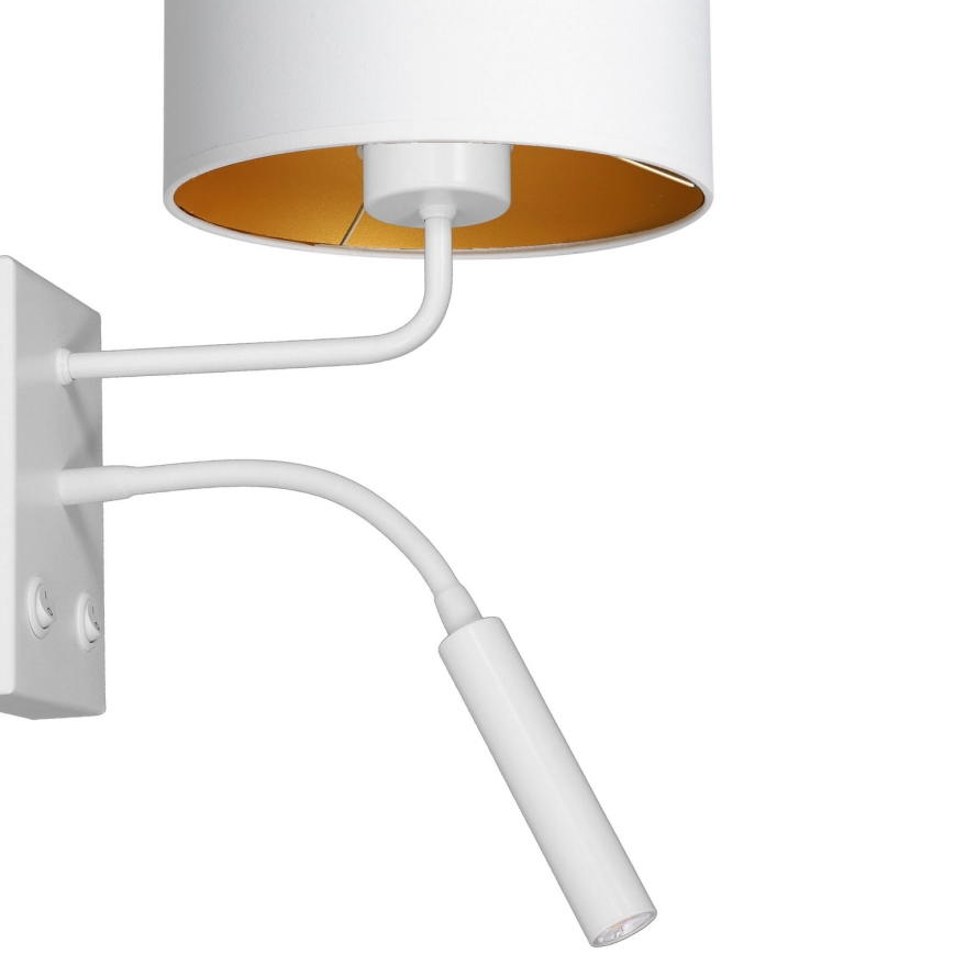 Candeeiro de parede ARDEN 1xE27/60W+1xG9/8W/230V branco/dourado