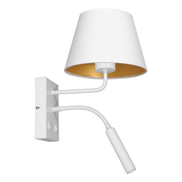 Candeeiro de parede ARDEN 1xE27/60W+1xG9/8W/230V branco/dourado