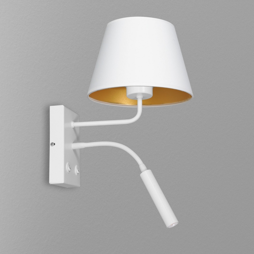 Candeeiro de parede ARDEN 1xE27/60W+1xG9/8W/230V branco/dourado