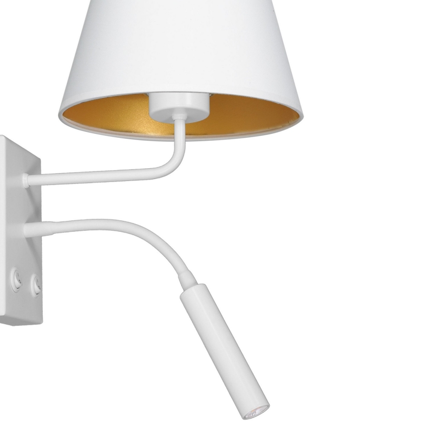 Candeeiro de parede ARDEN 1xE27/60W+1xG9/8W/230V branco/dourado