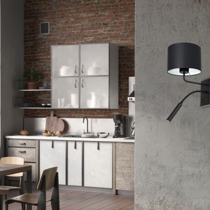 Candeeiro de parede ARDEN 1xE27/60W+1xG9/8W/230V preto/branco