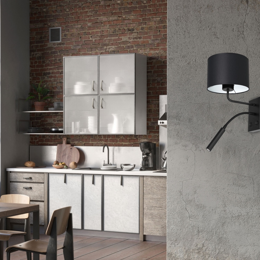 Candeeiro de parede ARDEN 1xE27/60W+1xG9/8W/230V preto/branco