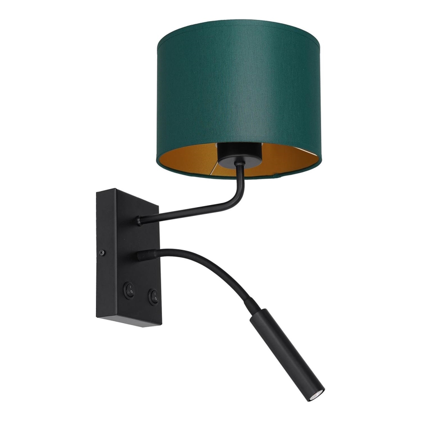 Candeeiro de parede ARDEN 1xE27/60W+1xG9/8W/230V verde/dourado