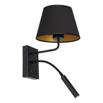 Candeeiro de parede ARDEN 1xE27/60W/230V + 1xG9/8W preto/dourado