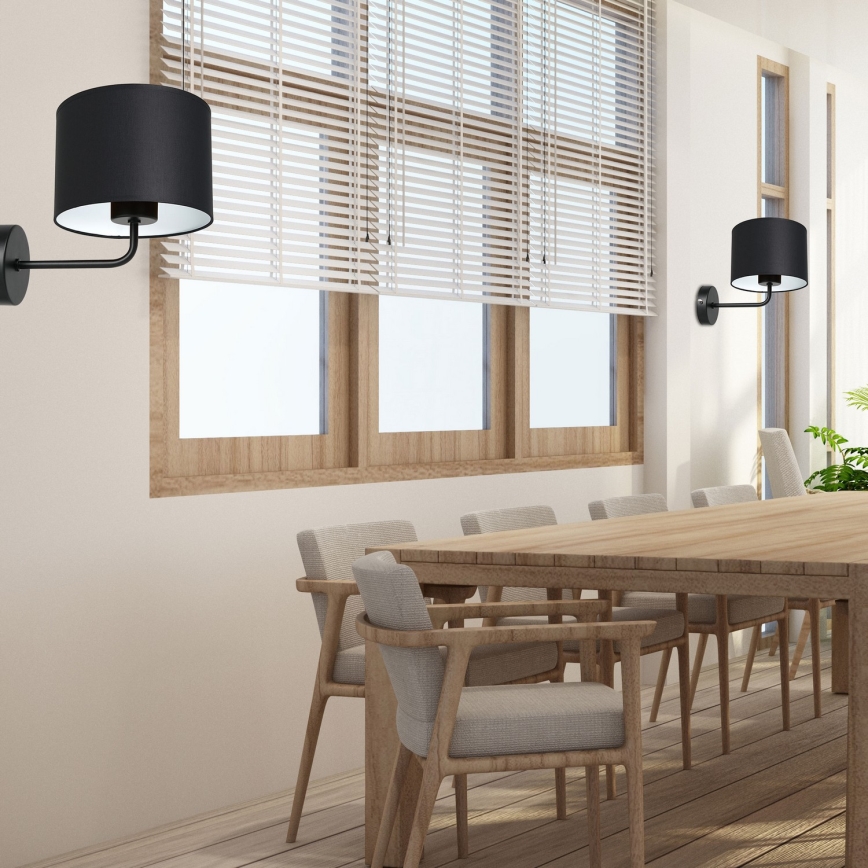 Candeeiro de parede ARDEN 1xE27/60W/230V preto/branco
