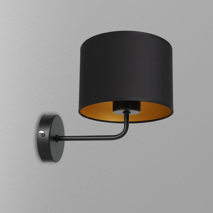 Candeeiro de parede ARDEN 1xE27/60W/230V preto/dourado