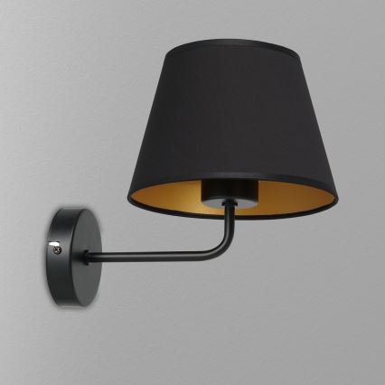 Candeeiro de parede ARDEN 1xE27/60W/230V preto/dourado