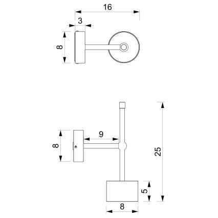 Candeeiro de parede ARENA 1xGX53/11W/230V branco/cromado brilhante