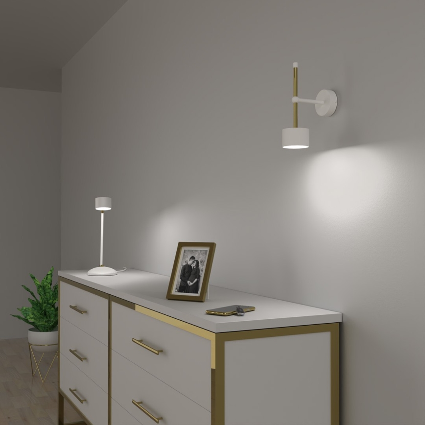 Candeeiro de parede ARENA 1xGX53/11W/230V branco/dourado