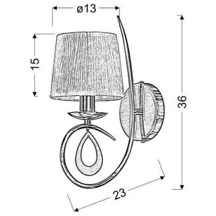 Candeeiro de parede ARNIKA 1xE14/40W/230V cromado brilhante/branco