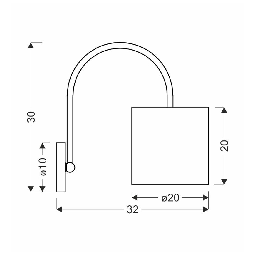 Candeeiro de parede ATLANTA 1xE27/40W/230V branco