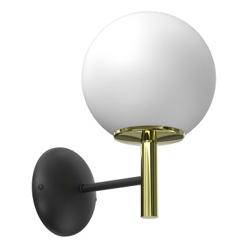 Candeeiro de parede AWINION 1xE27/15W/230V branco/dourado/preto