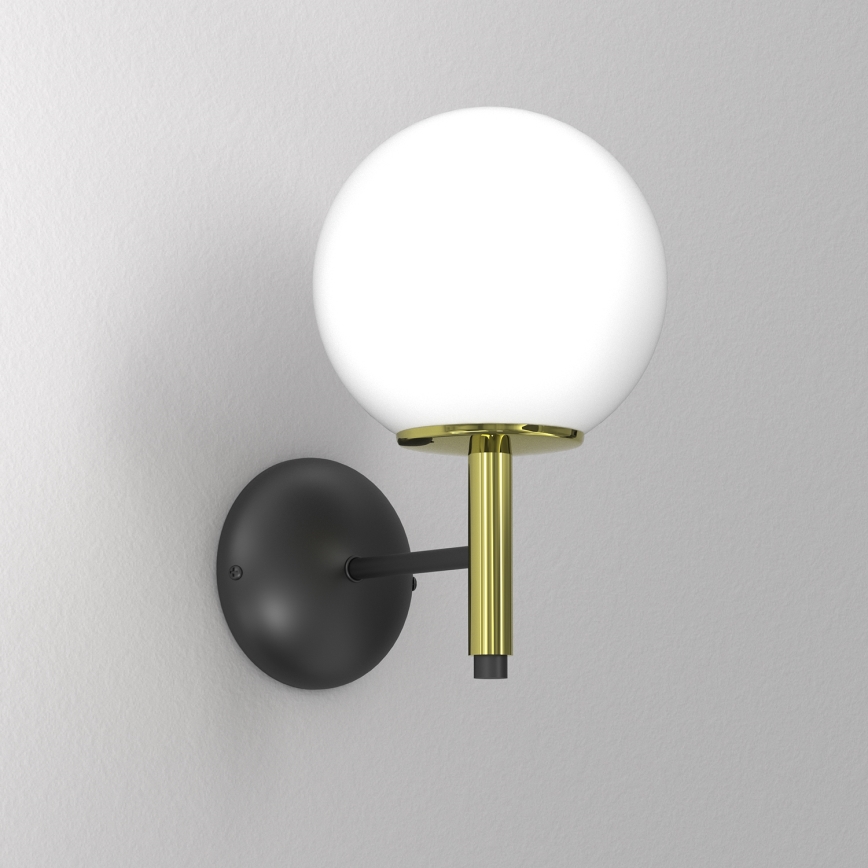 Candeeiro de parede AWINION 1xE27/15W/230V branco/dourado/preto