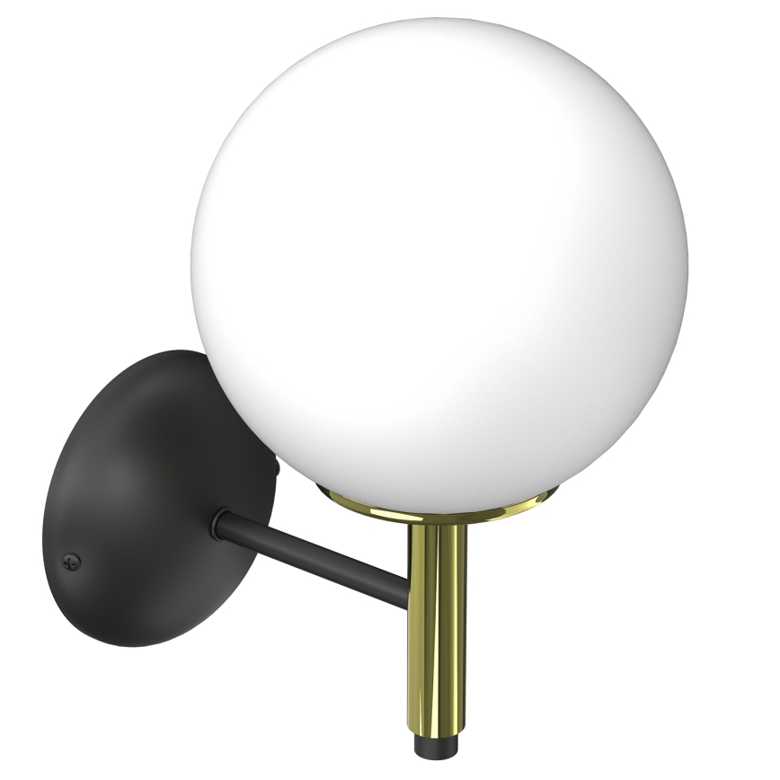 Candeeiro de parede AWINION 1xE27/15W/230V branco/dourado/preto