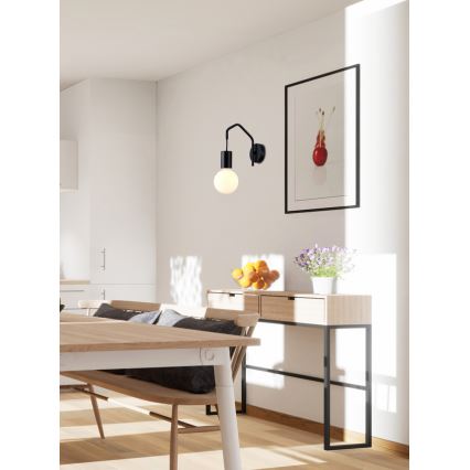 Candeeiro de parede BASSO 1xE27/40W/230V preto