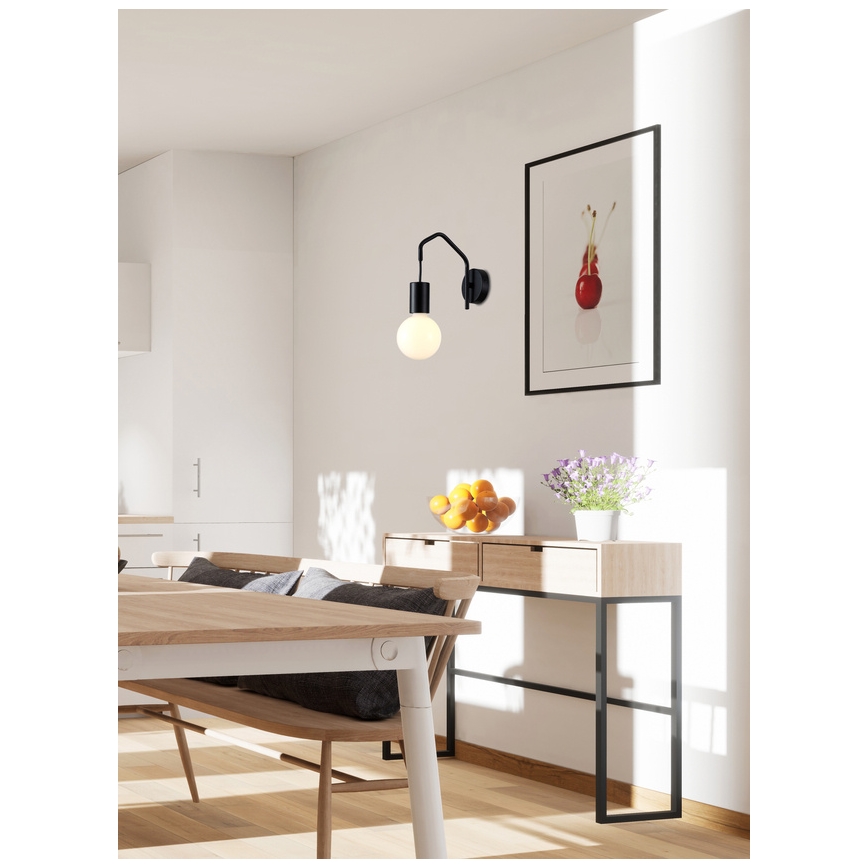 Candeeiro de parede BASSO 1xE27/40W/230V preto