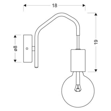 Candeeiro de parede BASSO 1xE27/40W/230V preto
