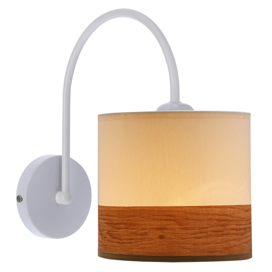 Candeeiro de parede BIANCO 1xE27/40W/230V branco/castanho