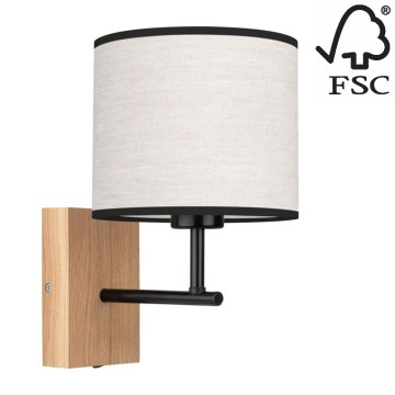 Candeeiro de parede BOHO 1xE27/25W/230V carvalho - certificado por FSC