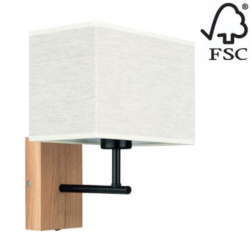 Candeeiro de parede BOHO 1xE27/25W/230V carvalho – FSC certificado