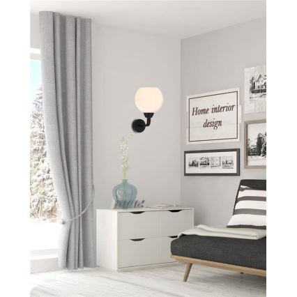 Candeeiro de parede CALDERA 1xE27/60W/230V preto