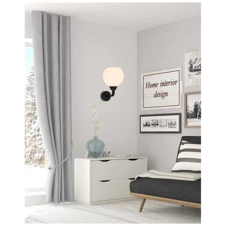 Candeeiro de parede CALDERA 1xE27/60W/230V preto