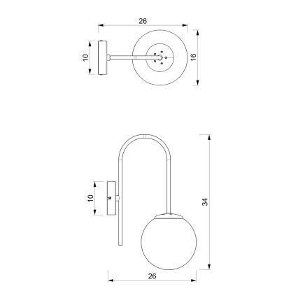 Candeeiro de parede CAMBRIDGE 1xE14/60W/230V preto