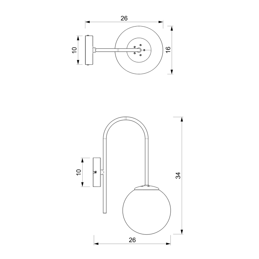 Candeeiro de parede CAMBRIDGE 1xE14/60W/230V preto