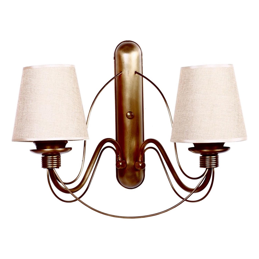 Candeeiro de parede CLASSIC 2xE27/40W/230V bronze/bege