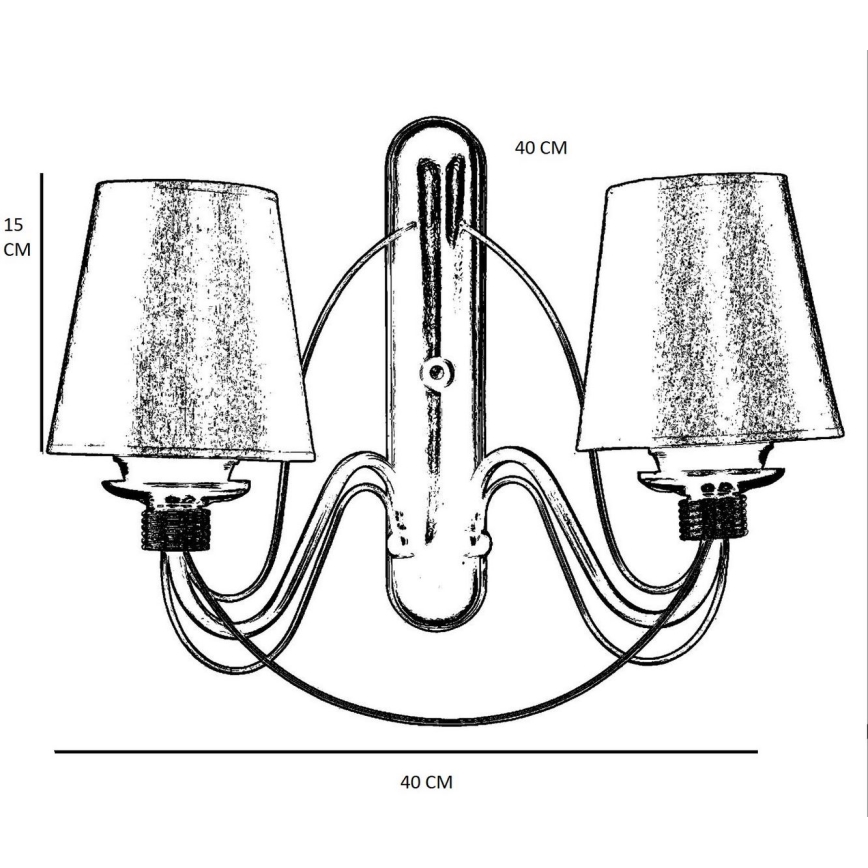 Candeeiro de parede CLASSIC 2xE27/40W/230V bronze/bege