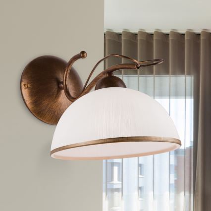 Candeeiro de parede COBRA 1xE27/60W/230V bronze/pátina