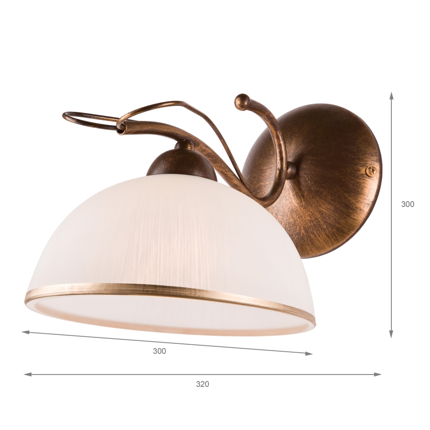 Candeeiro de parede COBRA 1xE27/60W/230V bronze/pátina