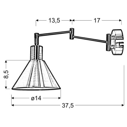 Candeeiro de parede COPENHAGEN 1xE14/40W/230V