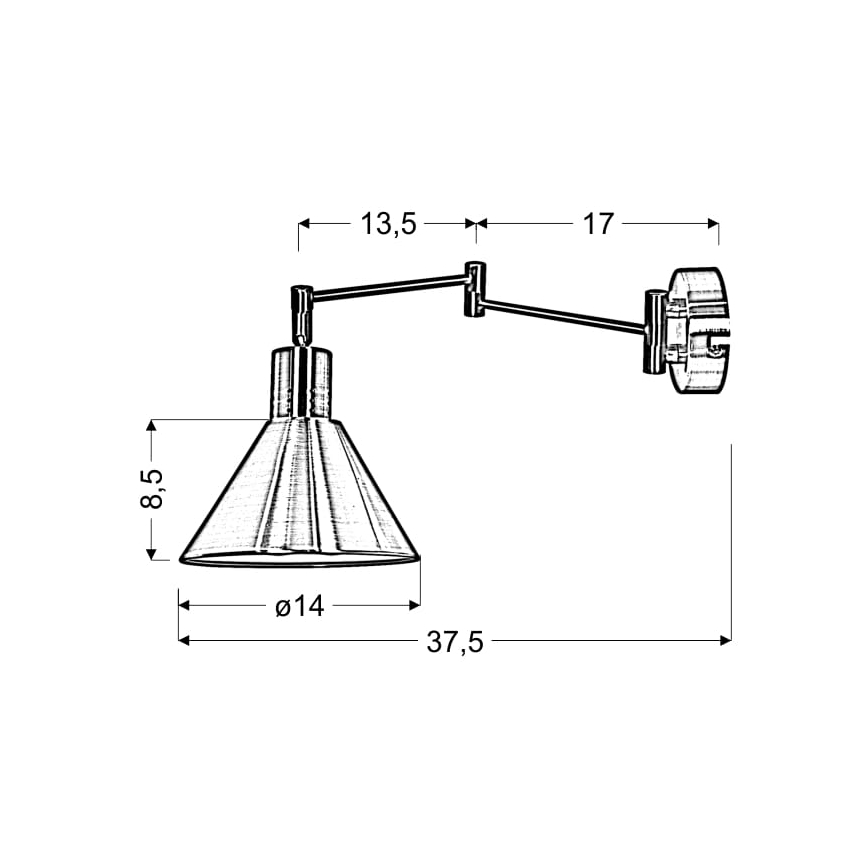 Candeeiro de parede COPENHAGEN 1xE14/40W/230V