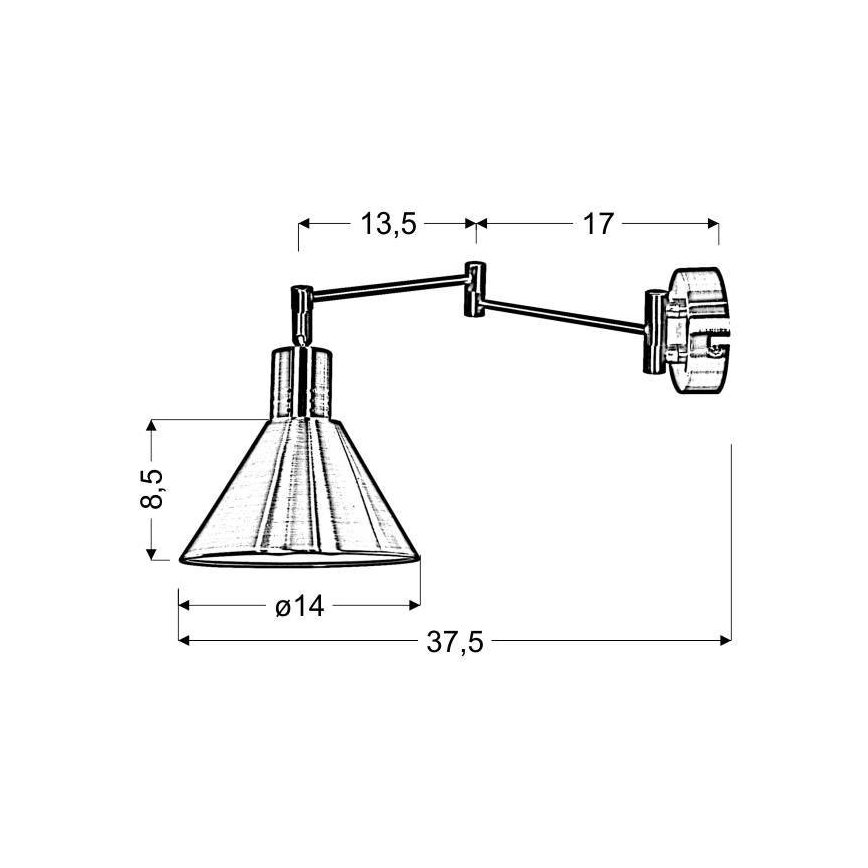 Candeeiro de parede COPENHAGEN 1xE14/40W/230V mate cromado