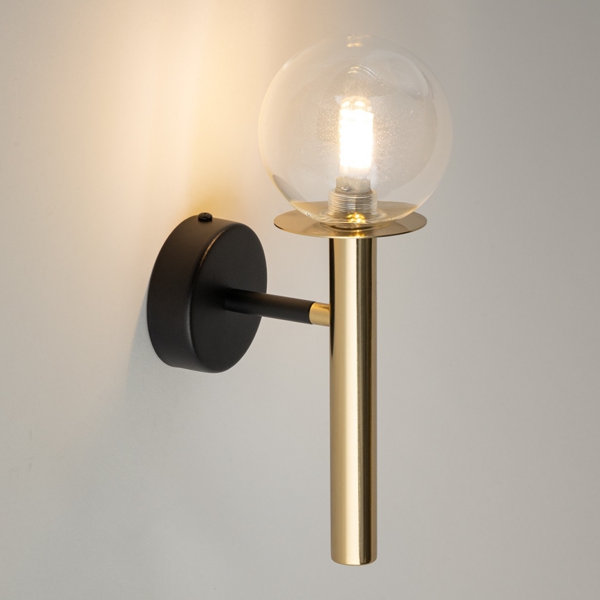 Candeeiro de parede DAISY 1xG9/12W/230V dourado/preto/transparente