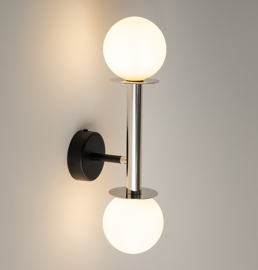 Candeeiro de parede DAISY 2xG9/12W/230V cromado brilhante/preto/branco