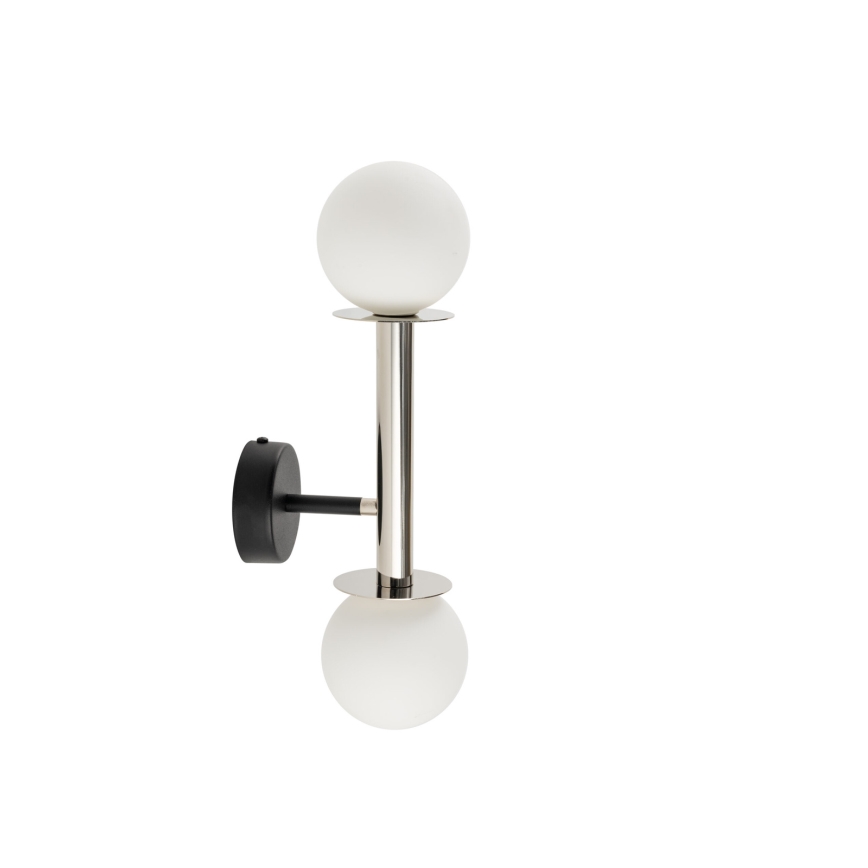 Candeeiro de parede DAISY 2xG9/12W/230V cromado brilhante/preto/branco