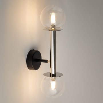 Candeeiro de parede DAISY 2xG9/12W/230V cromado brilhante/preto/transparente