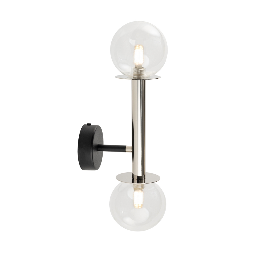Candeeiro de parede DAISY 2xG9/12W/230V cromado brilhante/preto/transparente