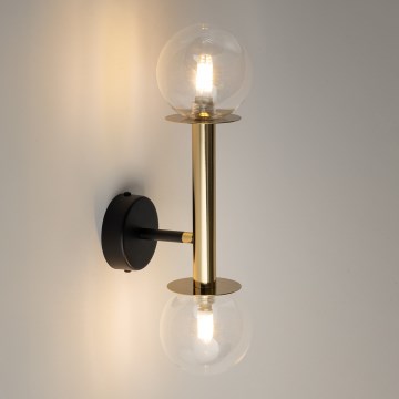 Candeeiro de parede DAISY 2xG9/12W/230V dourado/preto/transparente