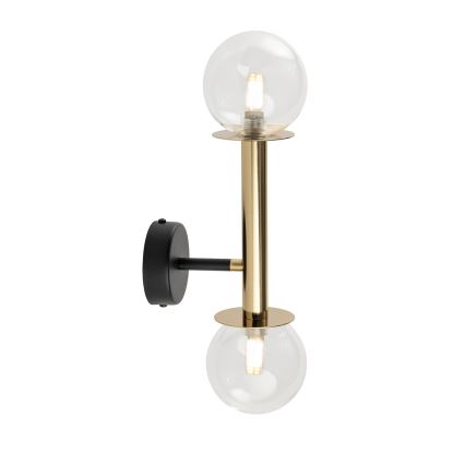 Candeeiro de parede DAISY 2xG9/12W/230V dourado/preto/transparente
