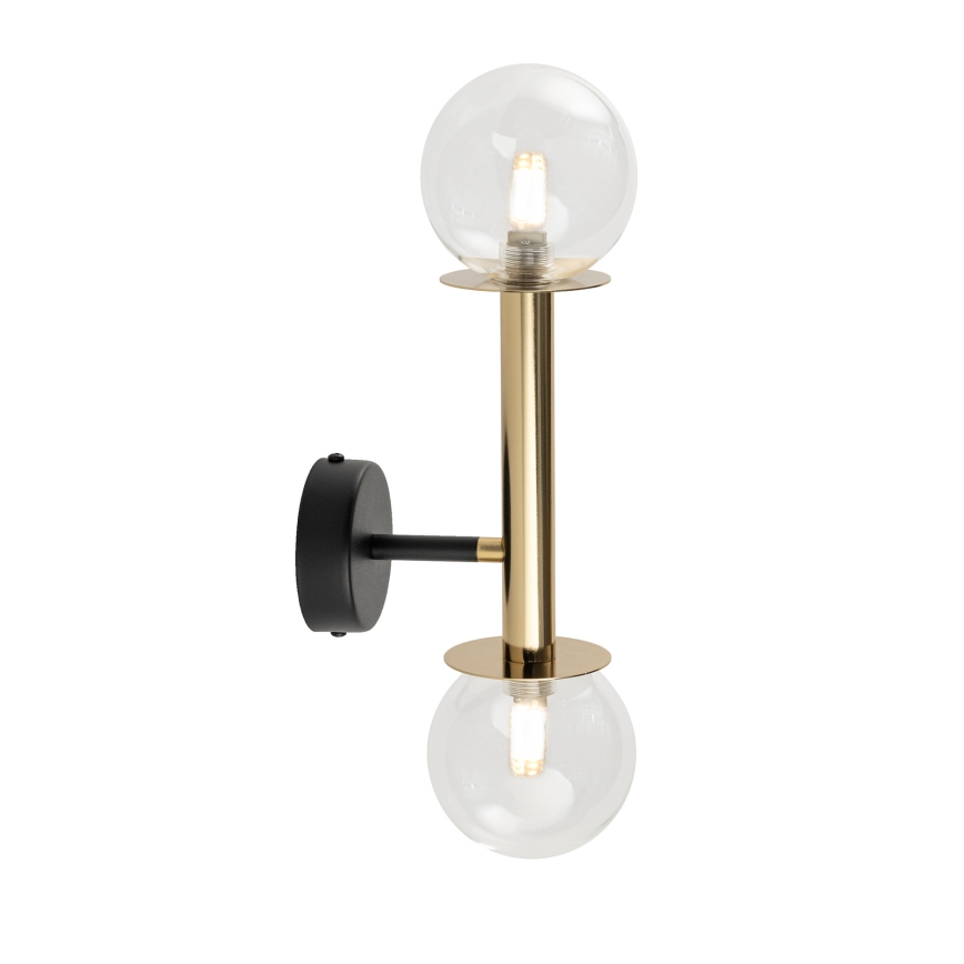Candeeiro de parede DAISY 2xG9/12W/230V dourado/preto/transparente